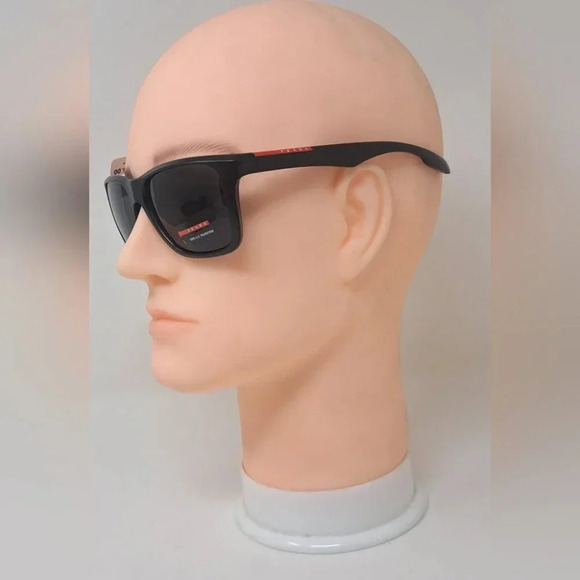 NWT Prada Linea Rossa Black  Black Sport Rectangle SPS 04O 1BO-1A1 58-16-140 - Picture 7 of 16